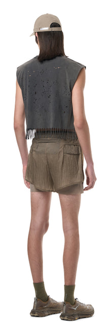 MothTech™ Cropped Fringed Muscle Tee
