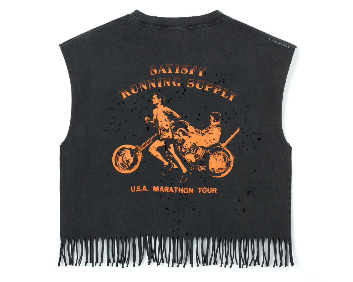 10-Year MothTech™ Cropped Fringed Muscle Tee – SATISFY