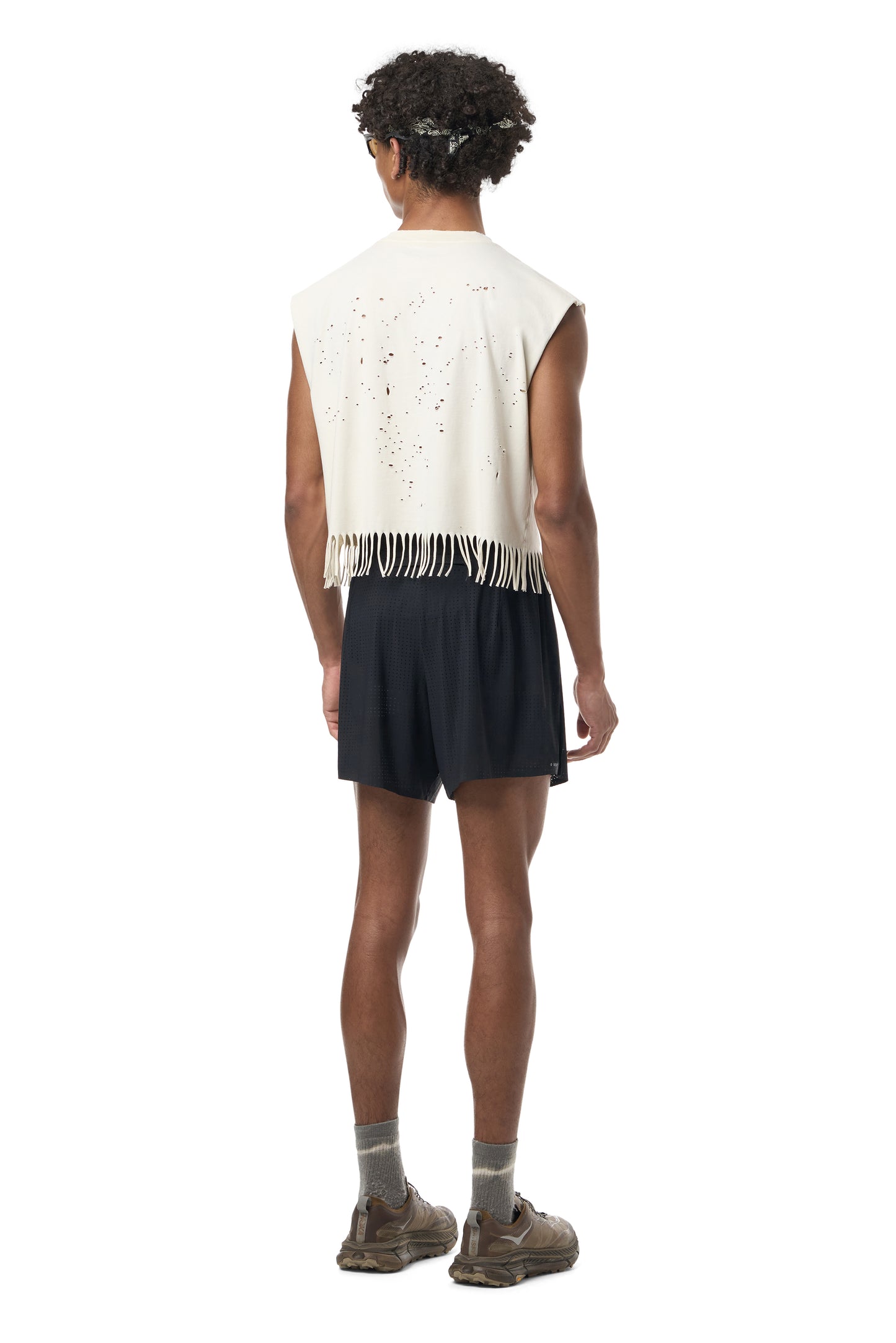 MothTech™ Cropped Fringed Muscle Tee