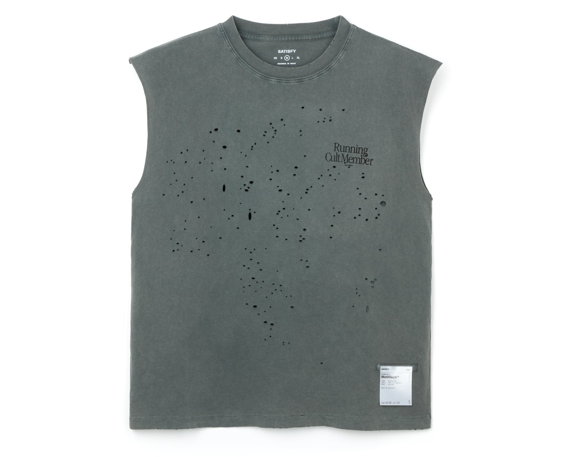 トップス Satisfy MothTech Muscle Tee MothTech™ Muscle Tee - Faded Black – SATISFY