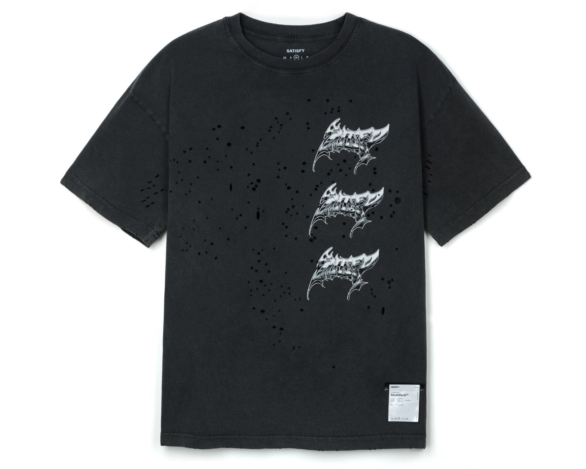 SATISFY MothTechT-Shirt Black Mサイズ 11006-AB-LG1_moth-tech_t-