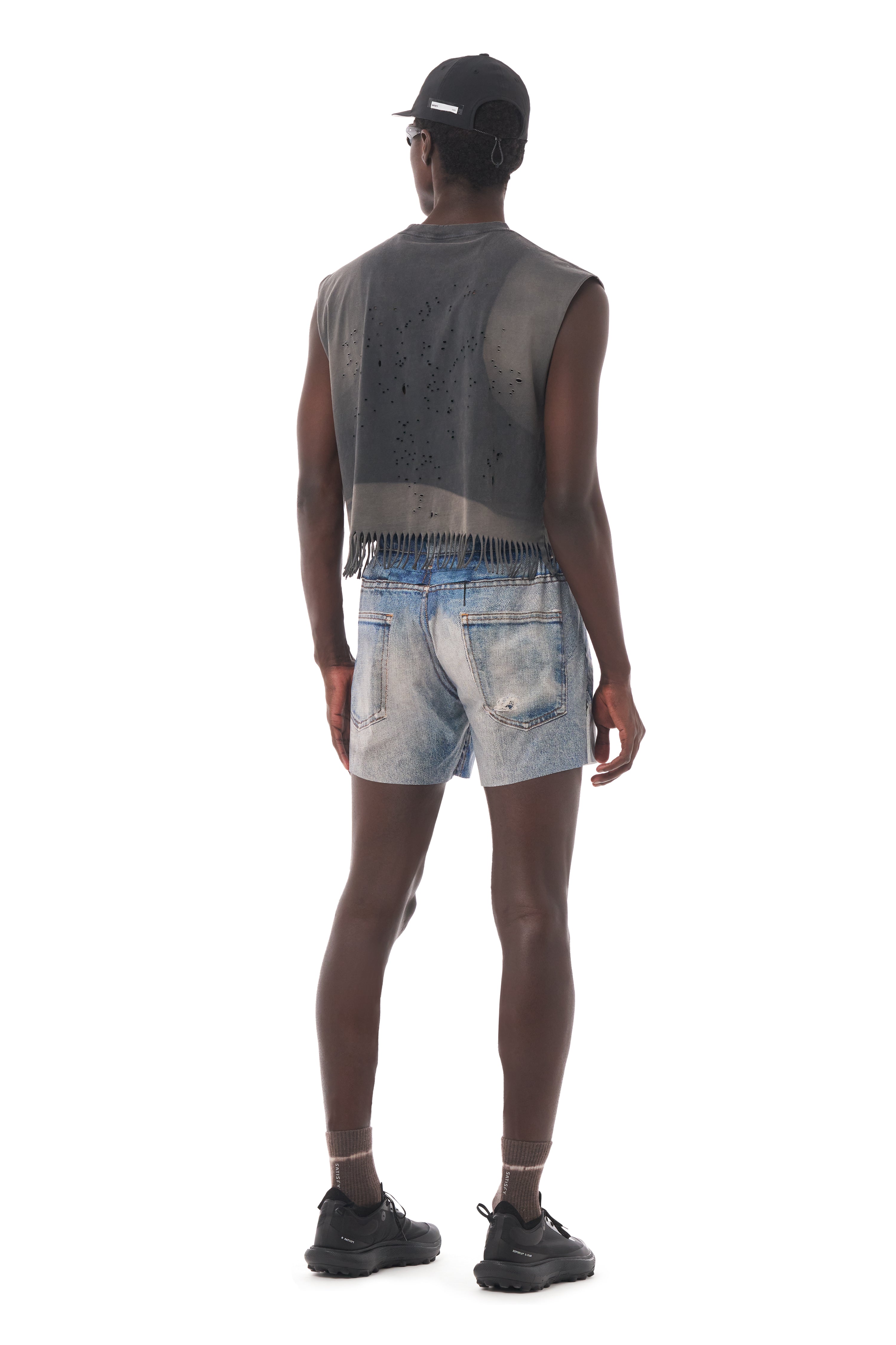 MothTech™ Cropped Fringed Muscle Tee – SATISFY