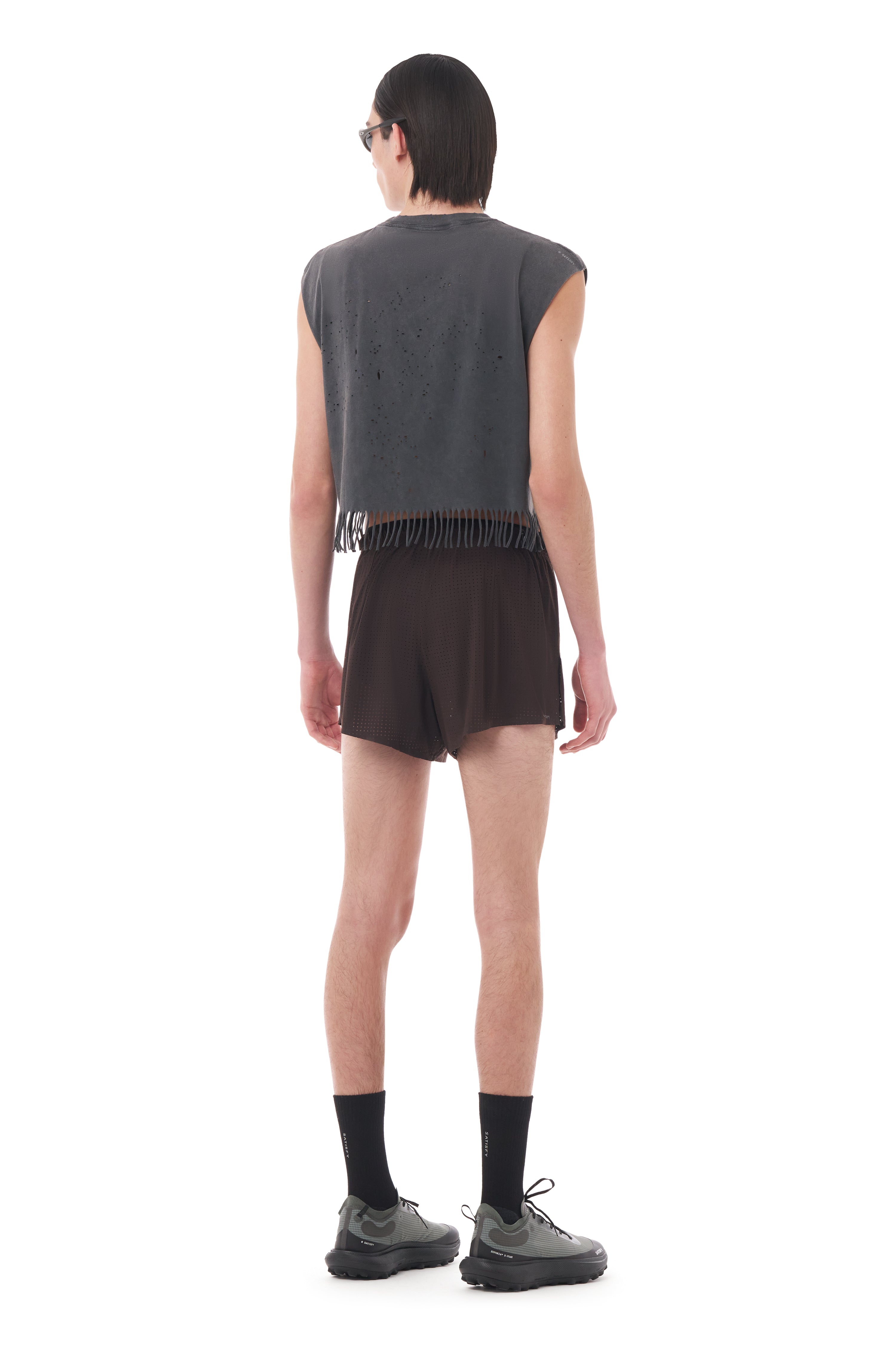 MothTech™ Cropped Fringed Muscle Tee – SATISFY