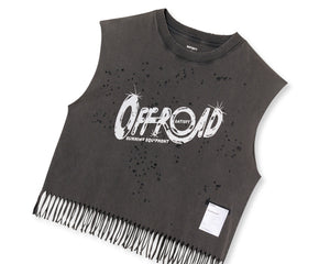 MothTech™ Cropped Fringed Muscle Tee