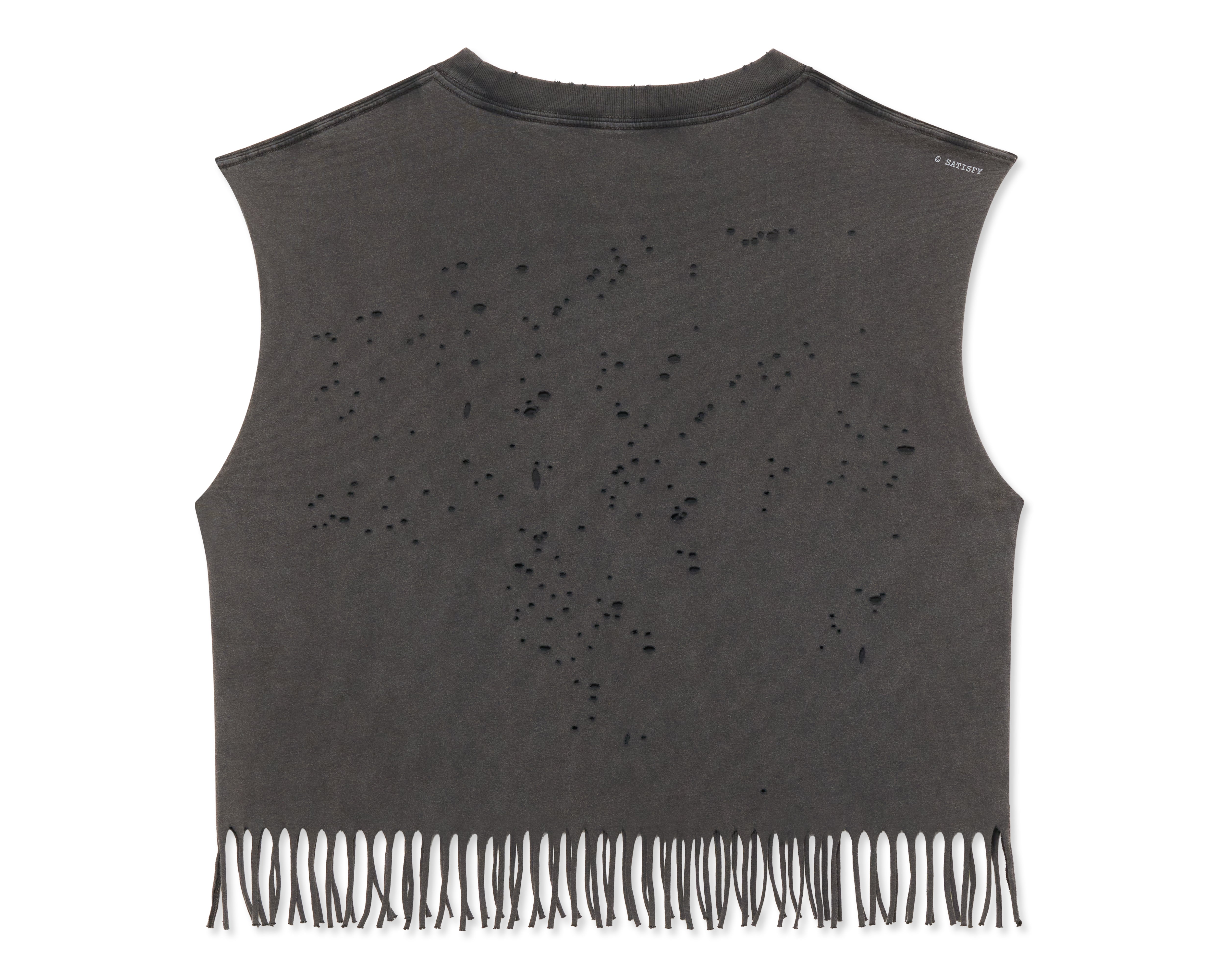 MothTech™ Cropped Fringed Muscle Tee – SATISFY