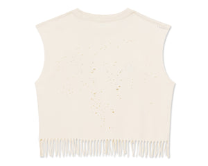 MothTech™ Cropped Fringed Muscle Tee