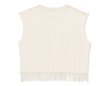 MothTech™ Cropped Fringed Muscle Tee