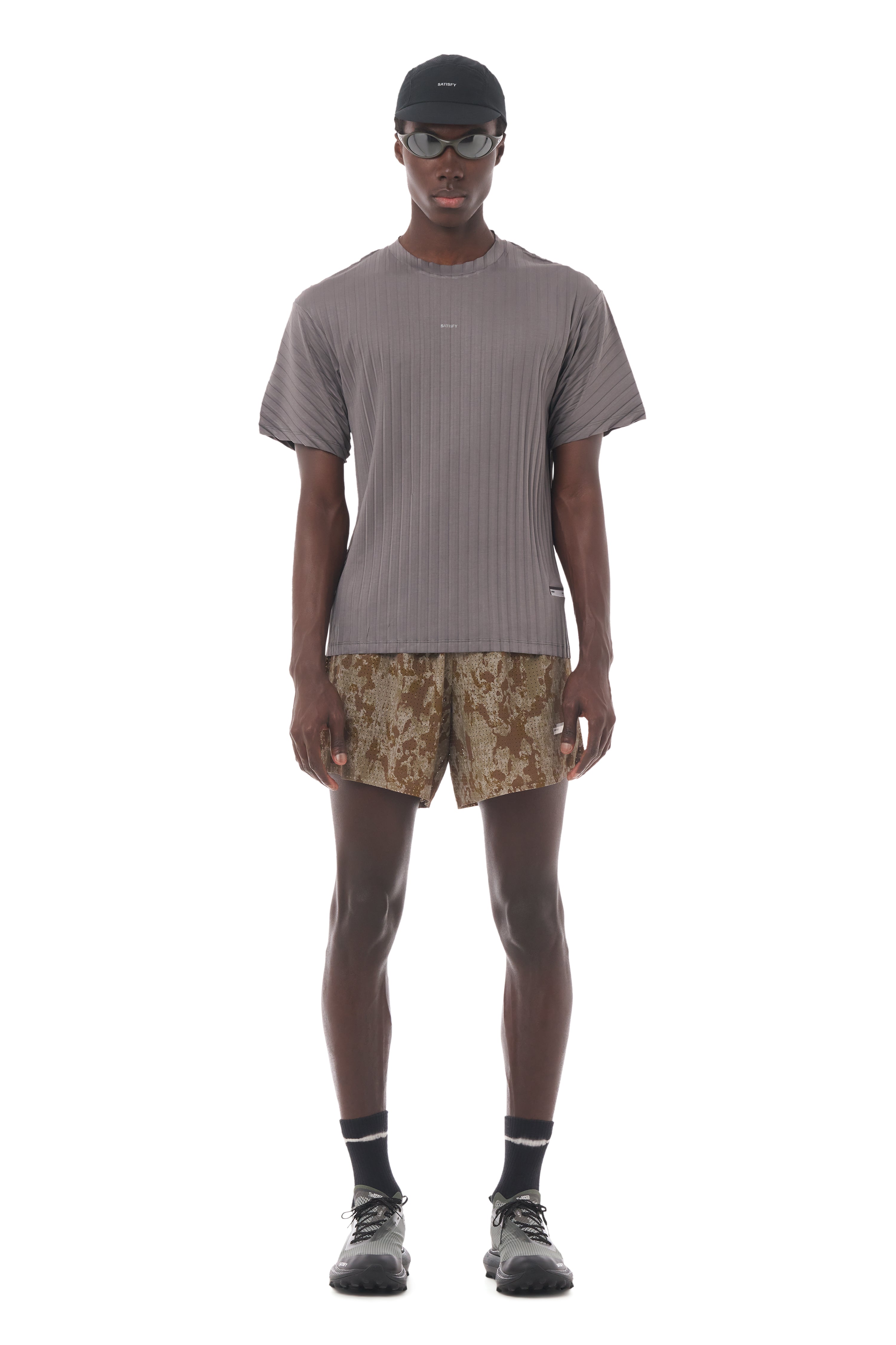 AuraLite™ Pleated T-Shirt Granite Gray – SATISFY
