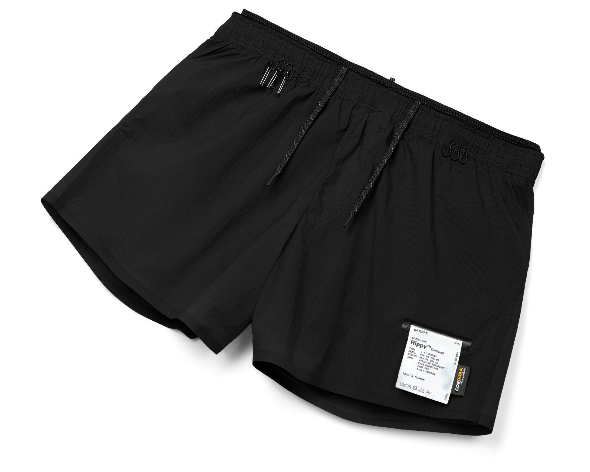 ウォーキング・ランニングウェア satisfy Trail Shorts Black Rippy™ Cordura® 2.5