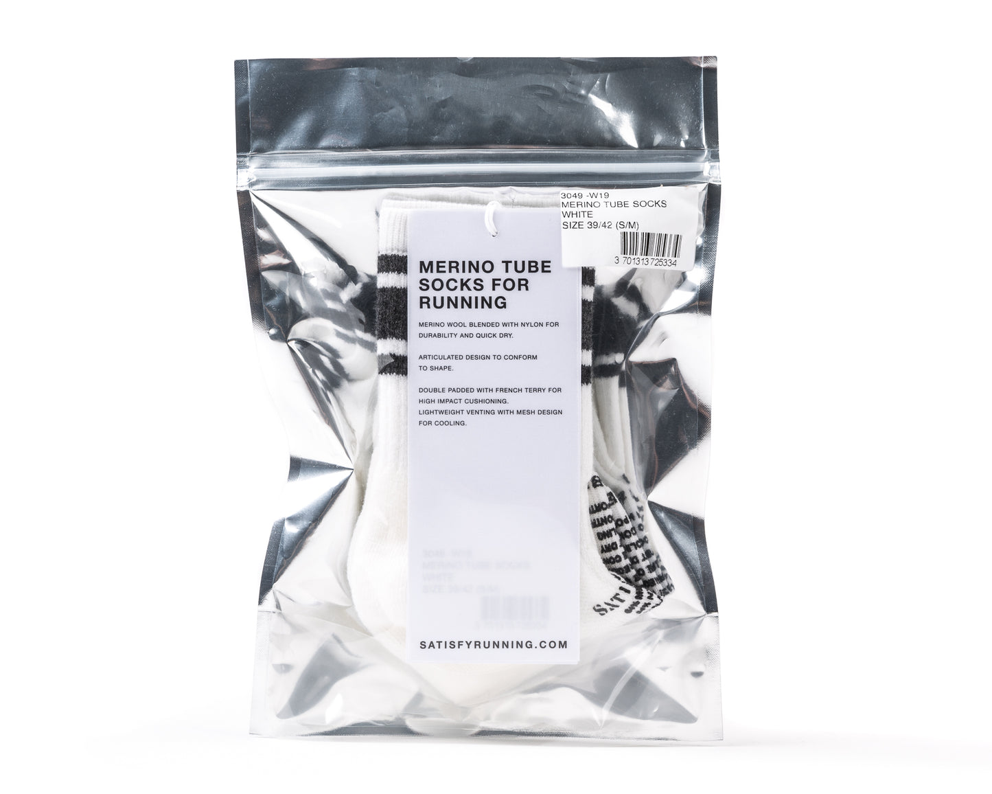 Merino Tube Socks - White - Pack