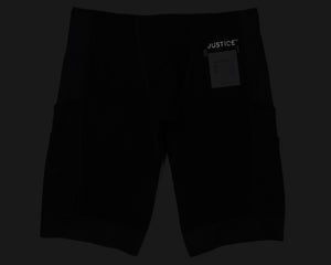 Justice™ 10" Cargo Shorts - BLACK - Front-reflective